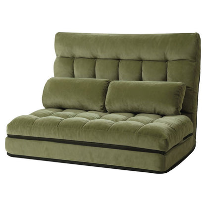 2-Seater Lounge Sofa Bed Green Fabric Modern Comfortable Living Room Chair - 7
