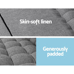 Lounge Sofa Bed 2-Seater Grey Fabric