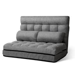Lounge Sofa Bed 2-Seater Grey Fabric