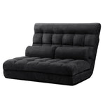 Lounge Sofa Bed 2-seater Floor Folding Charcoal