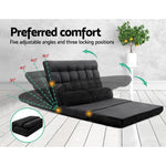 Lounge Sofa Bed 2-seater Floor Folding Charcoal