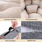 Floor Lounge Sofa Bed Chair Foldable Washable Beige