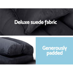 Floor Lounge Sofa Bed 2-Seater Charcoal Suede