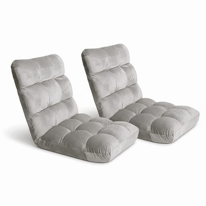 Grey Lounge Sofa Bed Fabric 96x42x13cm