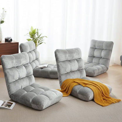 Grey Lounge Sofa Bed Flannel 96x42x13cm