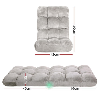 Grey Lounge Sofa Bed Flannel 96x42x13cm