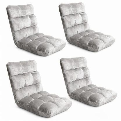 Grey Lounge Sofa Bed Flannel 96x42x13cm
