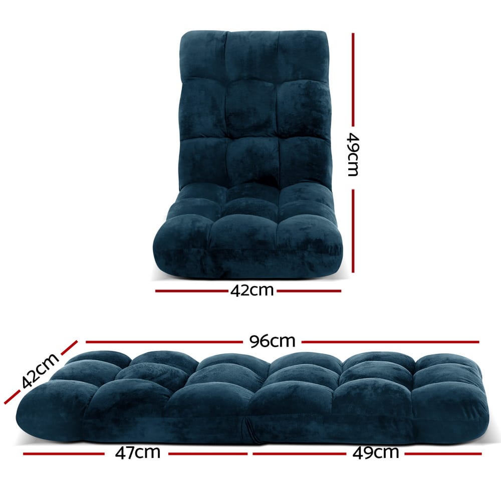 Navy sofa bed 96x42x13cm, rear view