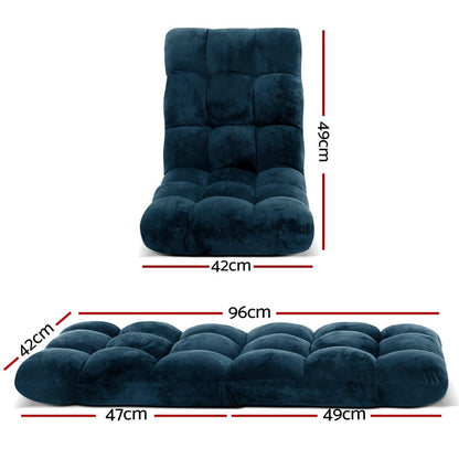Navy sofa bed 96x42x13cm, rear view