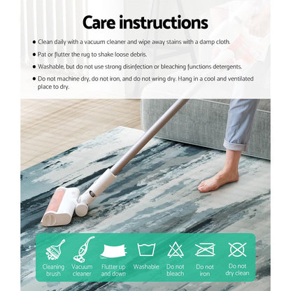 Rug 200x290cm Area Rug Washable Mat Large Carpet Soft Short Pile Poca