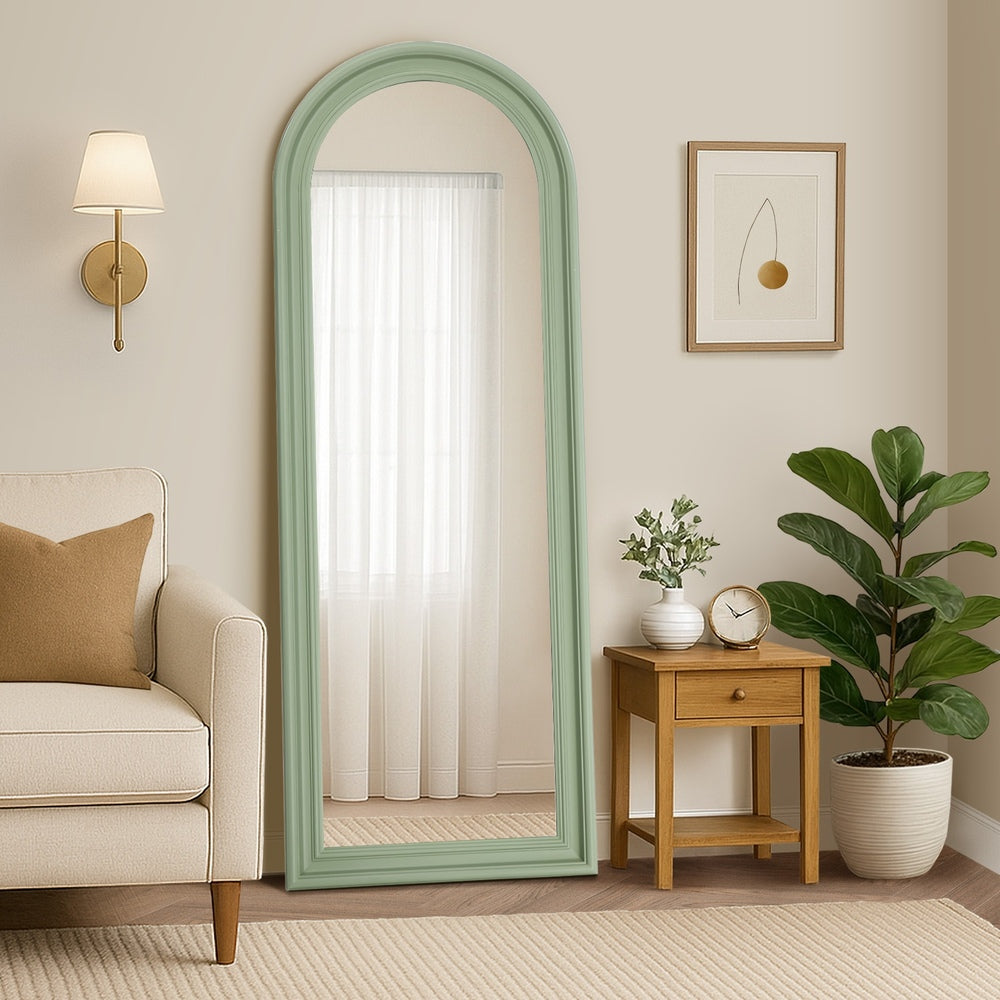 Full Length Mirror Elegance Arch 165x60cm Wood Green/Brown/Natural/White