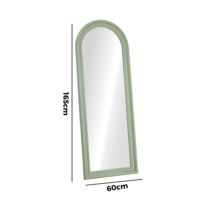 Full Length Mirror Elegance Arch 165x60cm Wood Green/Brown/Natural/White