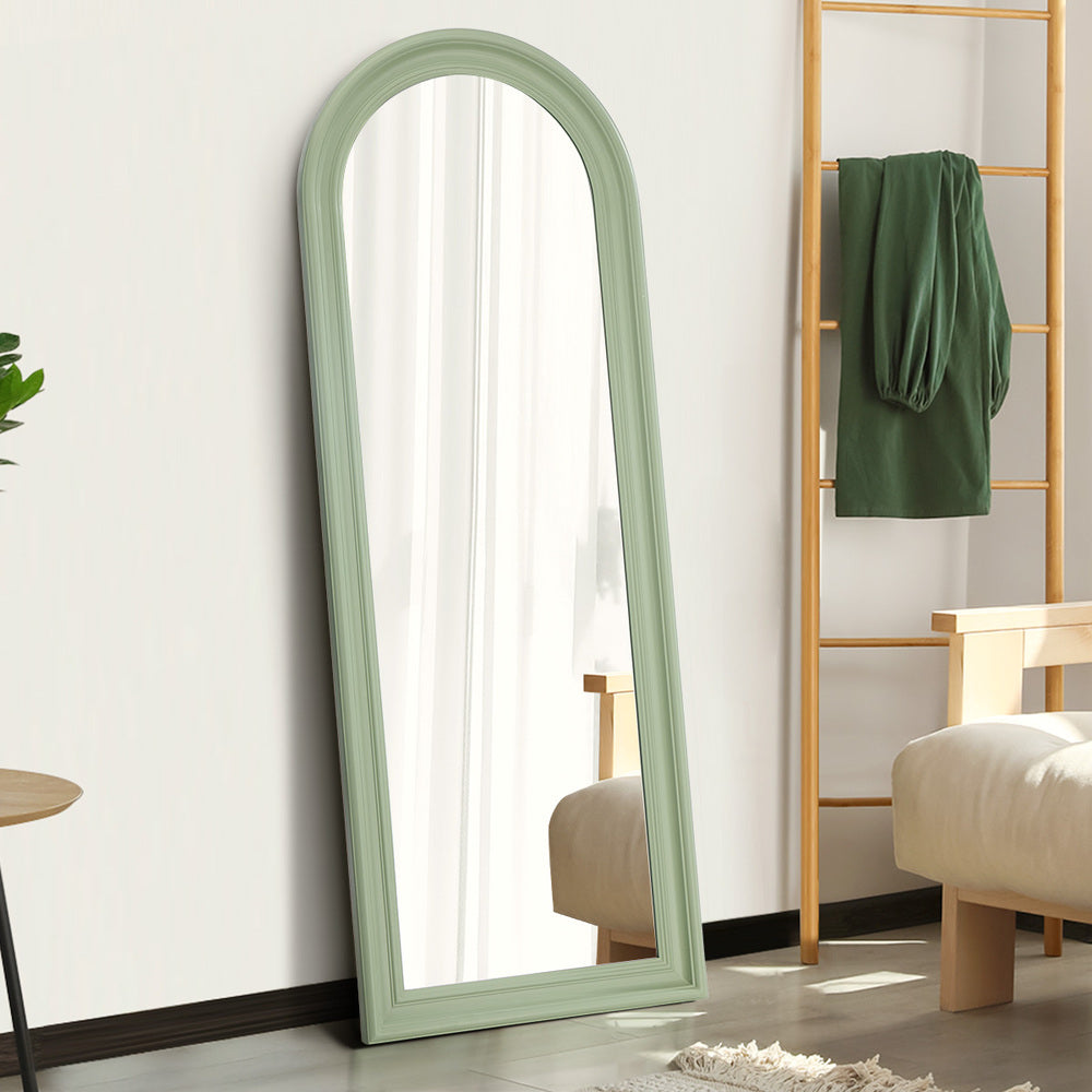 Full Length Mirror Elegance Arch 165x60cm Wood Green/Brown/Natural/White