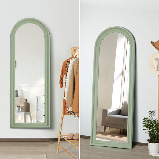 Full Length Mirror Elegance Arch 165x60cm Wood Green/Brown/Natural/White