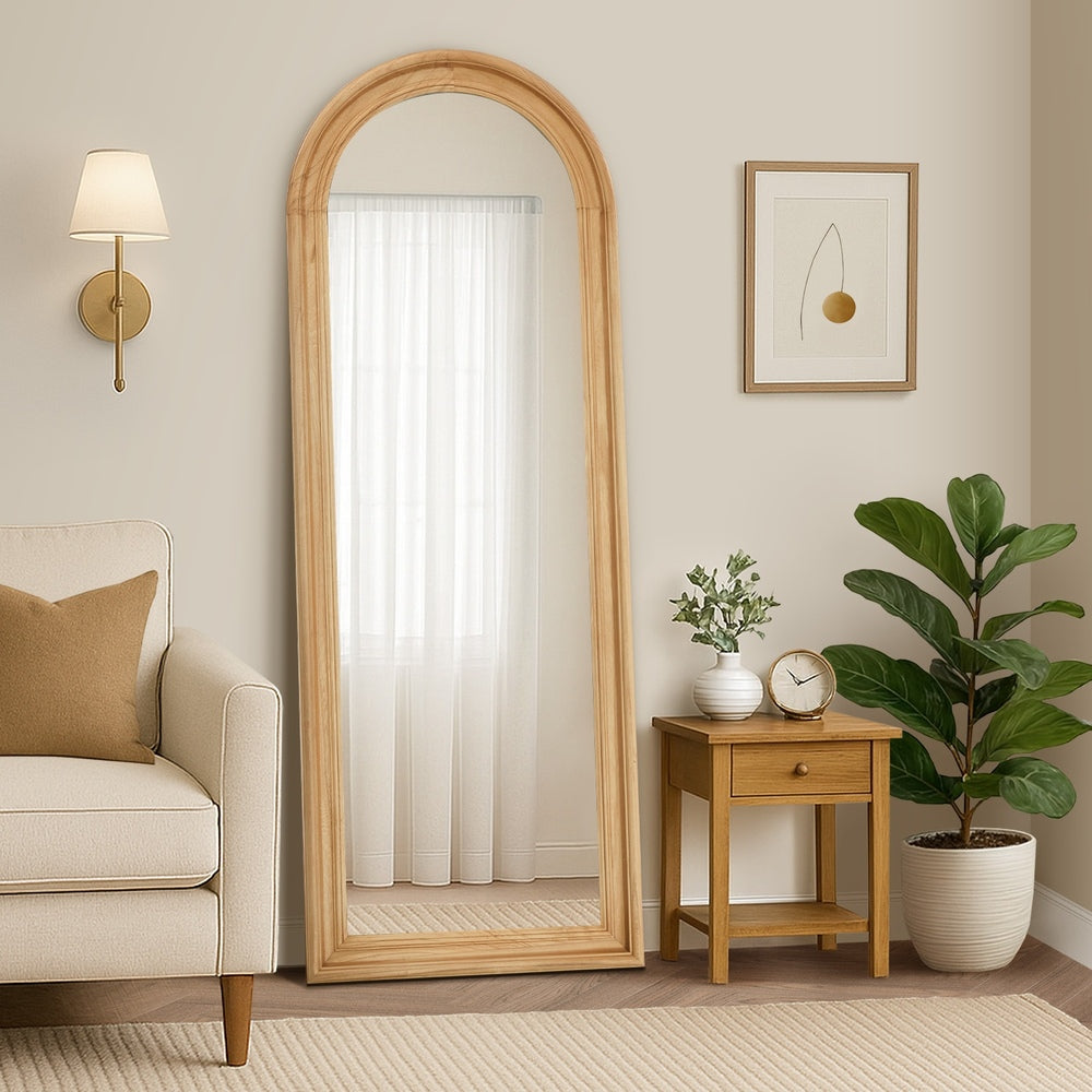 Full Length Mirror Elegance Arch 165x60cm Wood Green/Brown/Natural/White