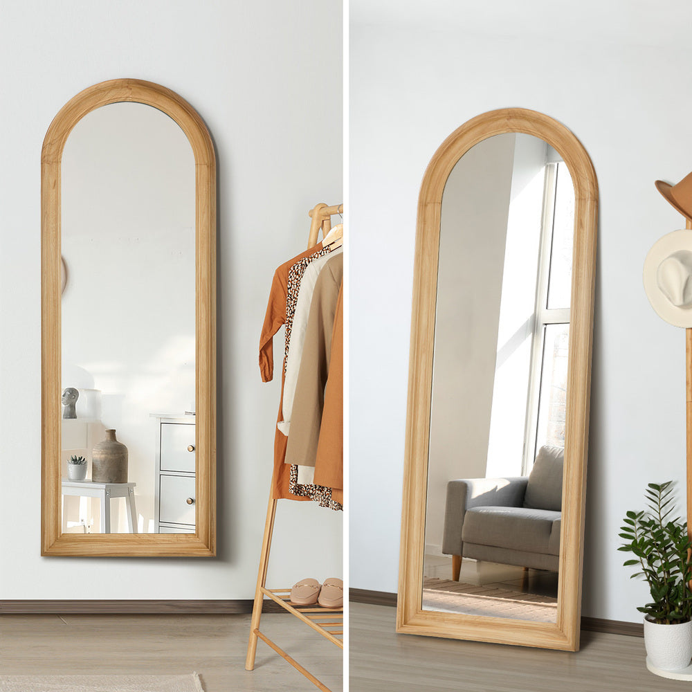 Full Length Mirror Elegance Arch 165x60cm Wood Green/Brown/Natural/White