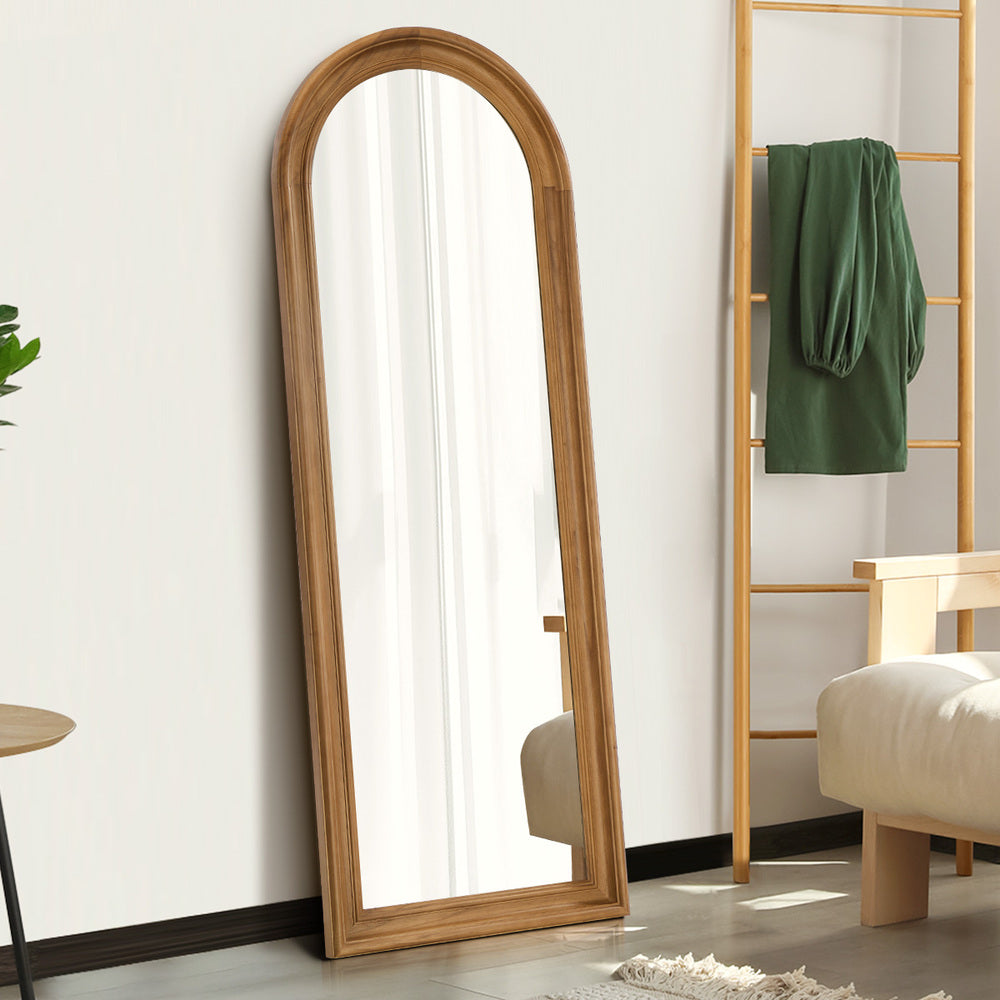 Full Length Mirror Elegance Arch 165x60cm Wood Green/Brown/Natural/White
