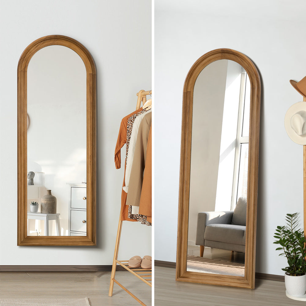 Full Length Mirror Elegance Arch 165x60cm Wood Green/Brown/Natural/White