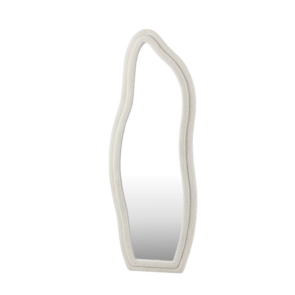 Full-Length Mirror Boucle Collection Wall Mounted White 160cm MDF Frame