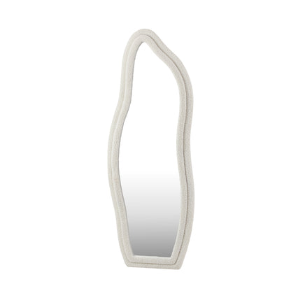 Full-Length Mirror Boucle Collection Wall Mounted White 160cm MDF Frame