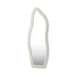 Full-Length Mirror Boucle Collection Wall Mounted White 160cm MDF Frame