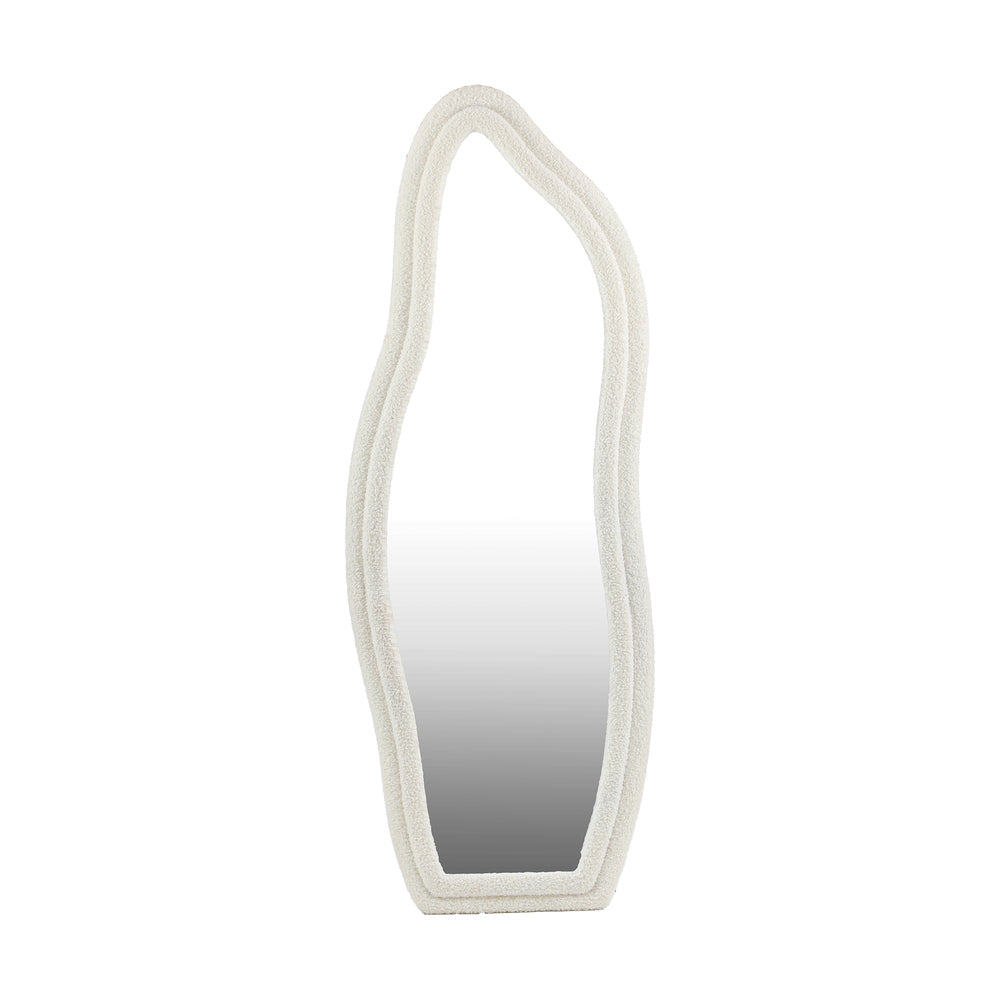 Full-Length Mirror Boucle Collection Wall Mounted White 160cm MDF Frame