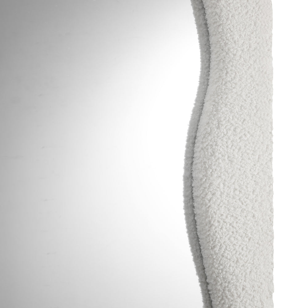 Full-Length Mirror Boucle Collection Wall Mounted White 160cm MDF Frame
