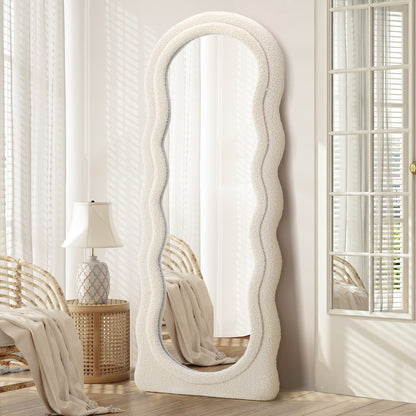 Full Length Mirror 180cm Boucle Floor Mirror | HomeAndLiving