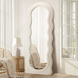 Full Length Mirror 180cm Boucle Floor Mirror | HomeAndLiving