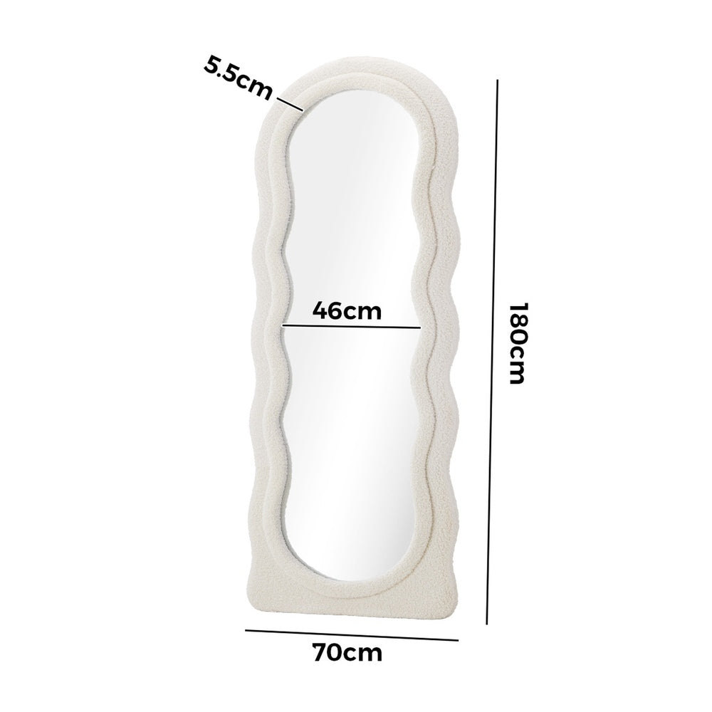 Full Length Mirror 180cm Boucle Floor Mirror | HomeAndLiving