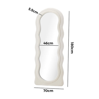 Full Length Mirror 180cm Boucle Floor Mirror | HomeAndLiving