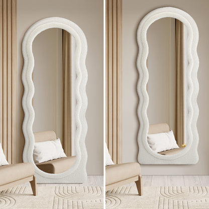 Full Length Mirror 180cm Boucle Floor Mirror | HomeAndLiving
