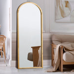 Wooden Full Length Mirror Arched Floor Mirror