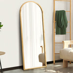 Wooden Full Length Mirror Arched Floor Mirror