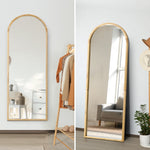 Wooden Full Length Mirror Arched Floor Mirror