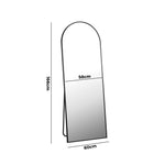 Full Length Mirror Arched 166x60cm Free Standing Black