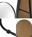 Full Length Mirror Arched 166x60cm Free Standing Black
