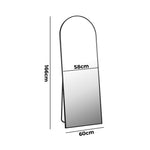 Full Length Mirror Arched 166x60cm Free Standing Black