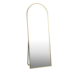 Full Length Mirror Arched Free Standing Gold 166x60cm