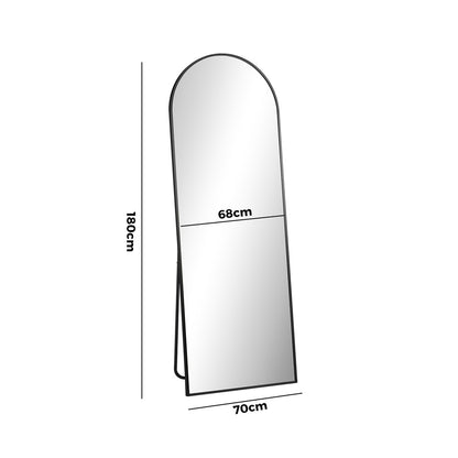 180x70cm Full Length Mirror Arched Floor Mirrors Black