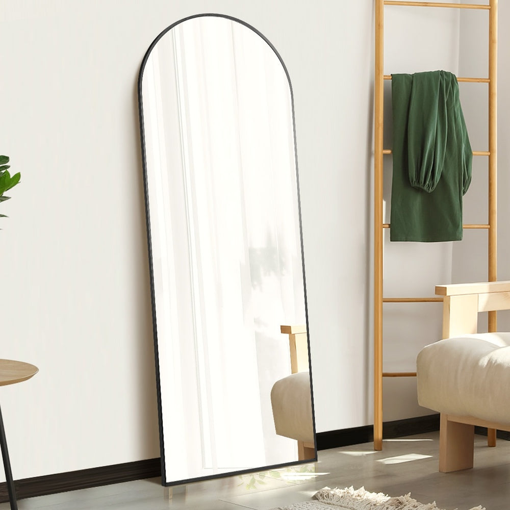 180x70cm Full Length Mirror Arched Floor Mirrors Black