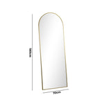 180x70cm Full Length Mirror Arched Floor Mirrors Black/Gold