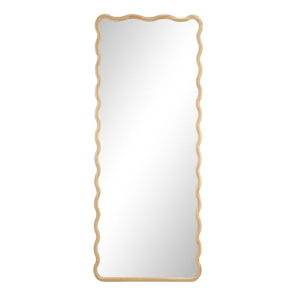  Wooden Full Length Mirror 165x60cm Wavy Floor Mirrors