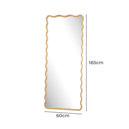 Wooden Full Length Mirror 165x60cm Wavy Floor Mirrors