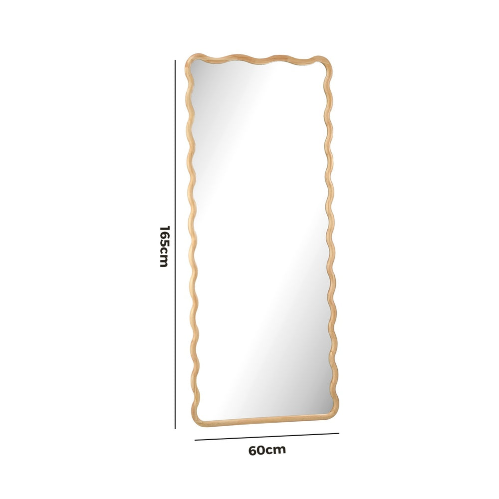 Wooden Full Length Mirror 165x60cm Wavy Floor Mirrors