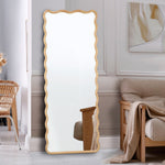 Wooden Full Length Mirror 180x70cm Wavy Floor Mirrors
