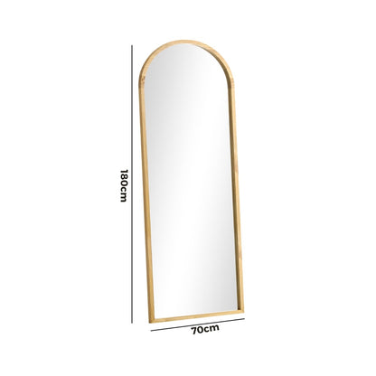 Wooden Full Length Mirror 180x70cm Wavy Floor Mirrors