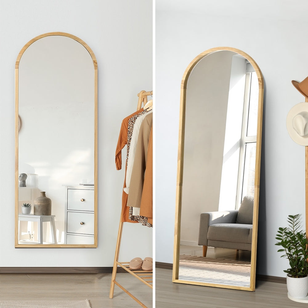Wooden Full Length Mirror 180x70cm Wavy Floor Mirrors