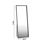Wooden Full Length Mirror Rectangle 166x60cm Black