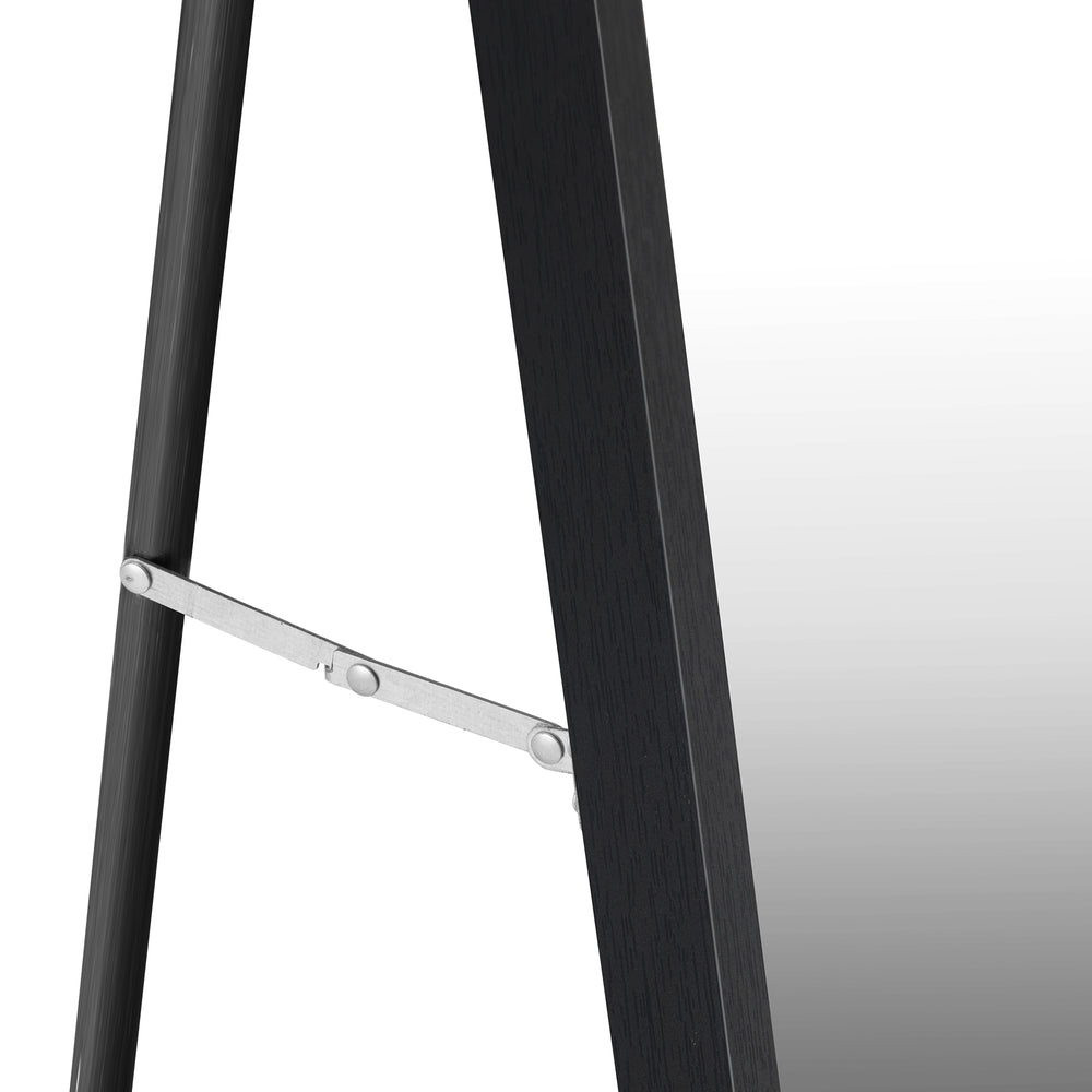 Wooden Full Length Mirror Rectangle 166x60cm Black